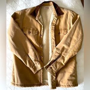 J. Crew Wallace & Barnes Sherpa-lined duck canvas shirt-jacket
